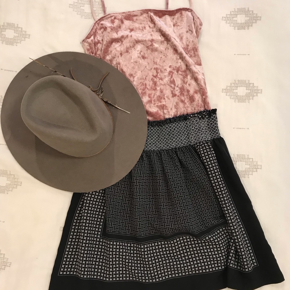 Black Patterned Skirt